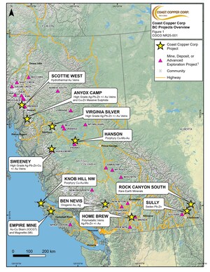 Coast Copper Continues Strategic Acquisitions through Staking and Announces Hanson Property Update